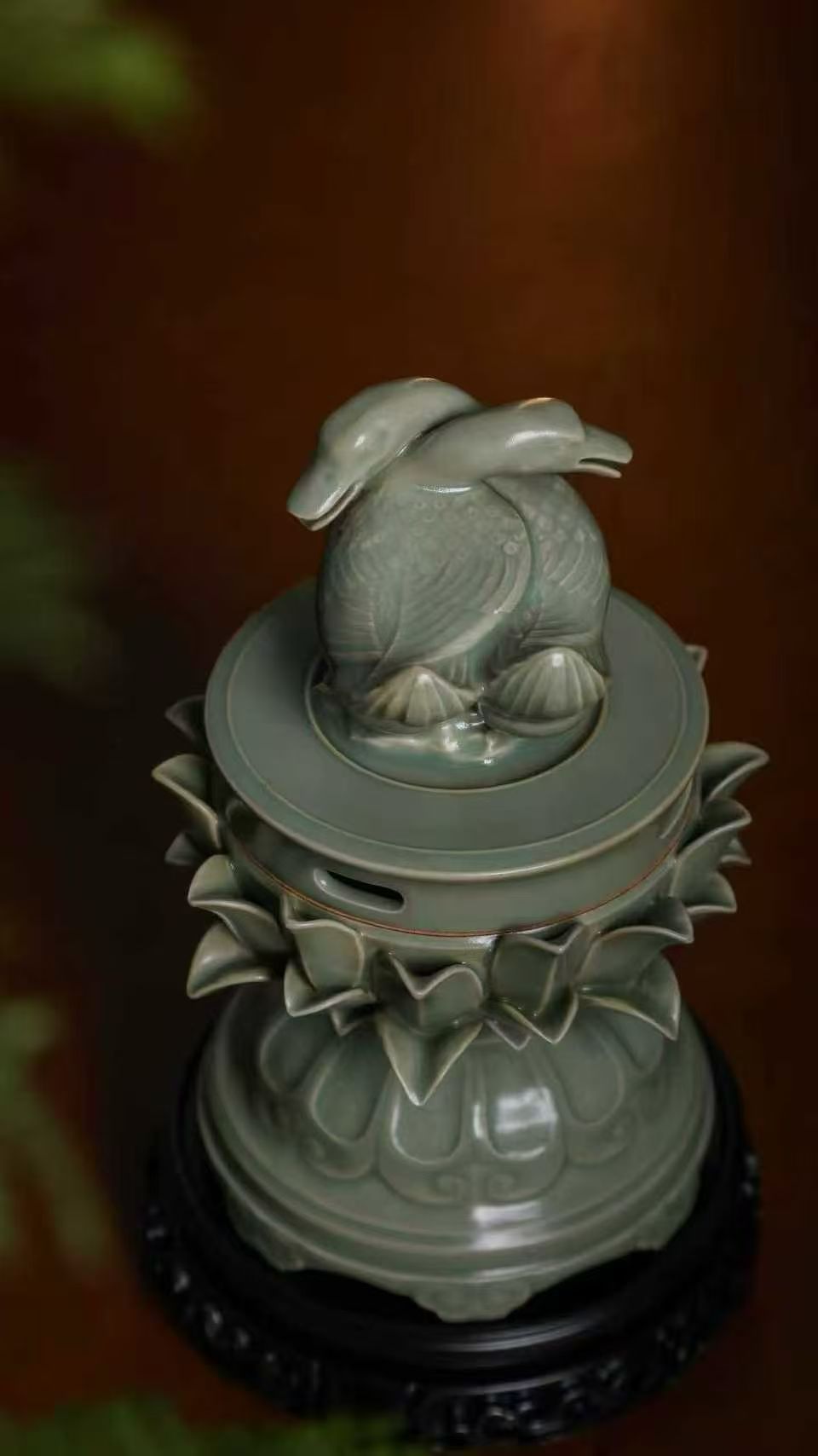 Lotus Pedestal & Mandarin Ducks Censer