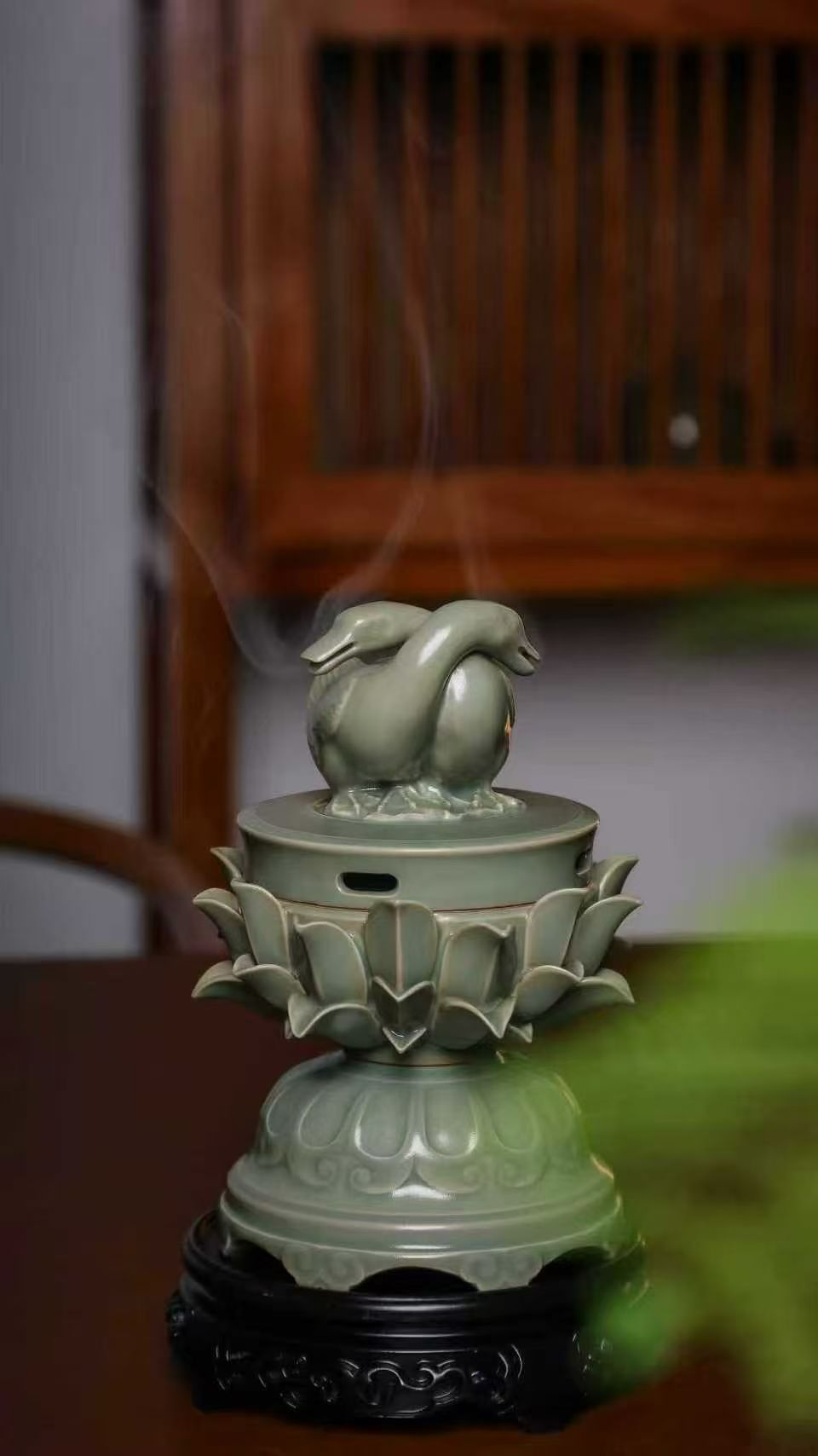 Lotus Pedestal & Mandarin Ducks Censer